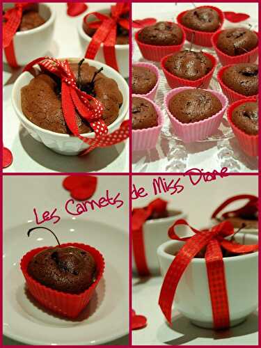 Coeurs fondants au chocolat et à la cerise, sans gluten, pour la Saint-Valentin