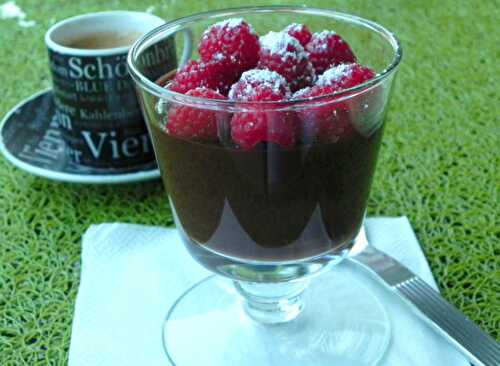 Crème espagnole chocolat et framboises, sans gluten et sans lactose