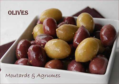 Duo d'olives à la moutarde et au jus d'agrumes, sans gluten