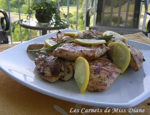 Escalopes de poulet à la moutarde ancienne et au citron, sans gluten et sans lactose