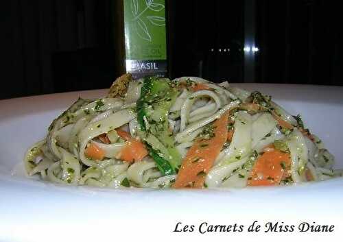 Fettucine aux légumes, sans gluten et sans lactose