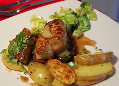 Foie gras et poire à la mistelle sur pain d'épices, sans gluten et sans lactose