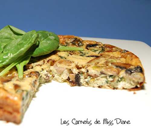 Frittata aux poireaux, épinards et champignons, sans gluten