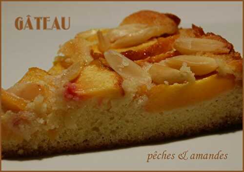 Gâteau amandes et pêches, sans gluten et sans lactose