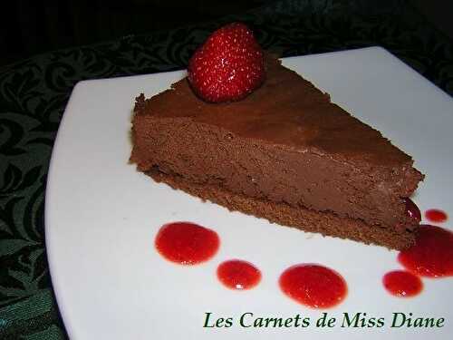 Gâteau mousse au chocolat et son coulis de fraises, sans gluten et sans lactose