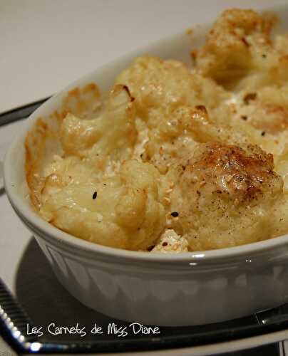 Gratin de chou-fleur au beurre de sésame, sans gluten et sans lactose