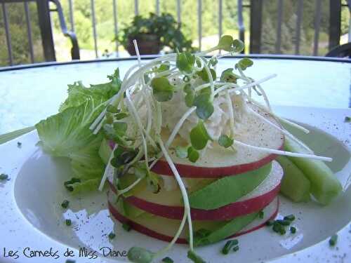 Mille-feuilles de pomme au crabe, sans gluten et sans lactose