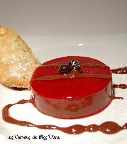 Mousse au chocolat et son coulis de framboises