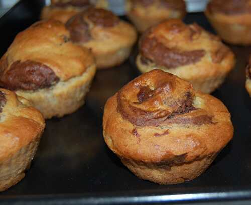 Muffins aux bananes marbrés au chocolat, sans gluten et sans lactose