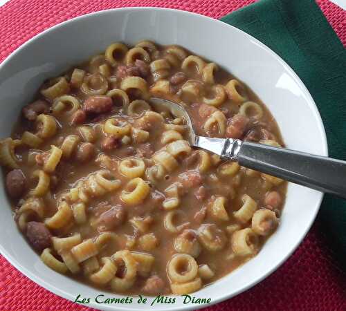 "PASTA E FAGIOLI" ou soupe italienne aux pâtes et haricots, sans gluten et sans lactose - Les carnets de Miss Diane