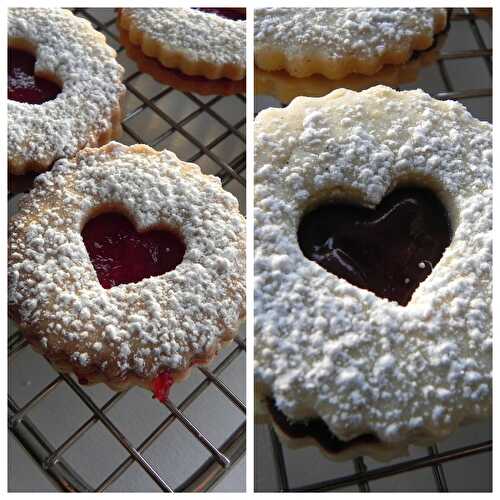 Petits biscuits "linzer" pour la St-Valentin, sans gluten