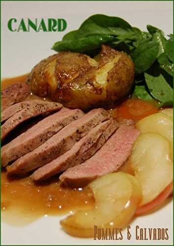 Poitrines de canard au Calvados et pommes de terre écrasées, rôties au gras de canard, le tout sans gluten