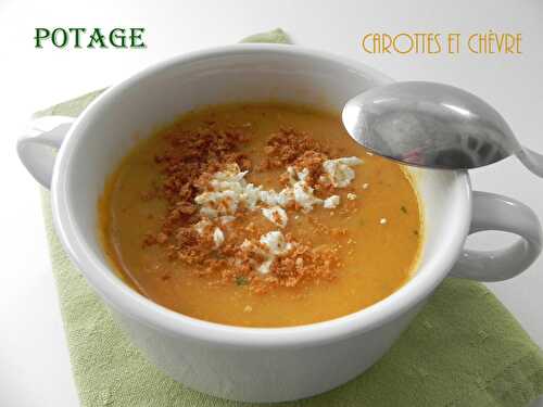 Potage aux carottes et au chèvre, sans gluten et sans lactose