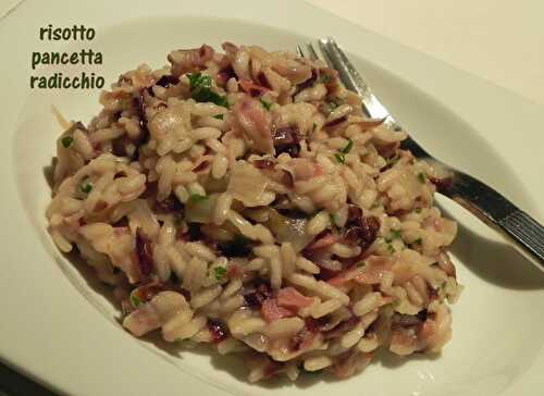 Risotto au radicchio et à la pancetta, savoureux et sans gluten