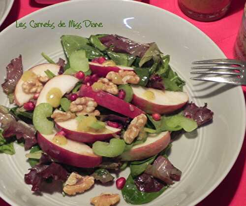 Salade à "tous'ki", vinaigrette à la moutarde ancienne, sans gluten et sans lactose