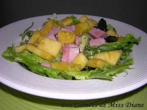 Salade au jambon et à l'ananas, vinaigrette à l'érable, sans gluten et sans lactose