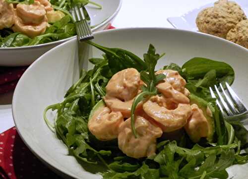 Salade aux crevettes et avocats, sans gluten et sans lactose