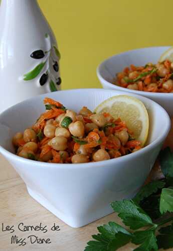 Salade de pois chiches à saveur marocaine, sans gluten et sans lactose