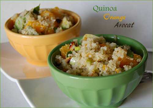 Salade de quinoa, avocat et orange, sans gluten, évidemment