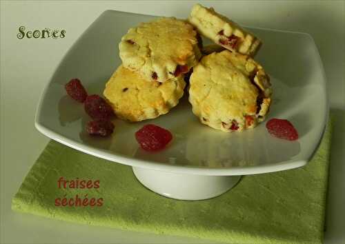 Scones aux fraises séchées, sans gluten et sans lactose