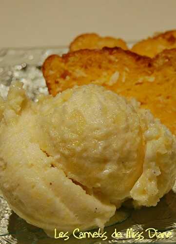 Sorbet à l'ananas et au rhum, sans gluten et sans lactose