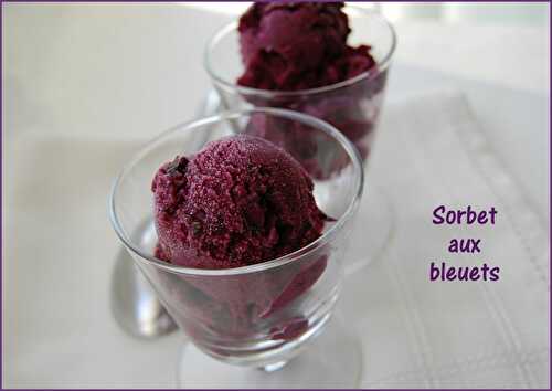 Sorbet laitier aux bleuets et au chocolat, sans gluten et sans lactose