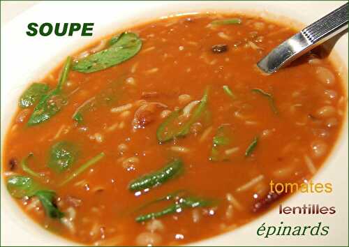 Soupe aux lentilles et aux épinards, un peu comme en Grèce