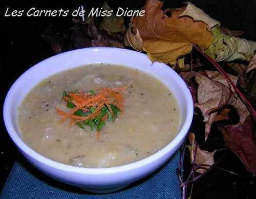 Soupe aux lentilles et aux pommes de terre, sans gluten et sans lactose