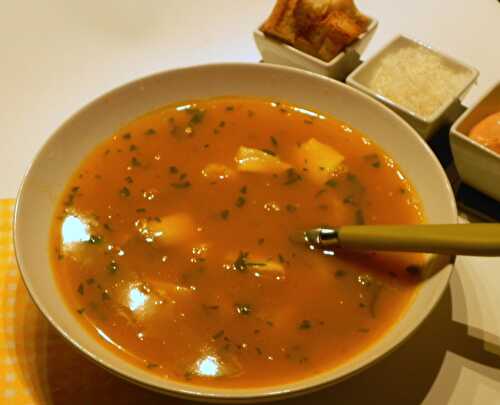 Soupe de poisson apprêtée à ma façon, sans gluten et sans lactose