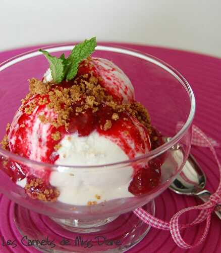 Sundae aux framboises sans gluten ni lactose