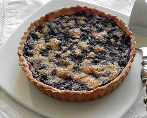 Tarte de fin d'été, aux amandes et aux bleuets, sans gluten