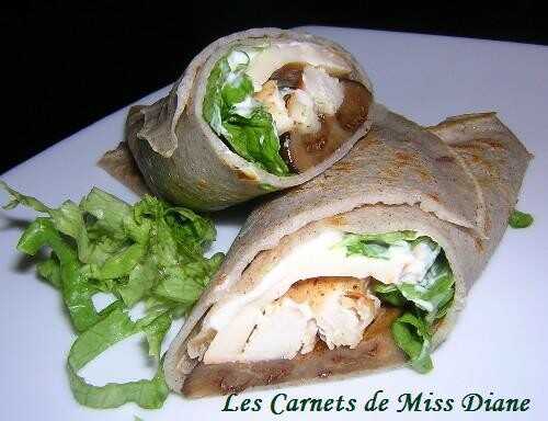 Wraps au poulet épicé, sans gluten et sans lactose