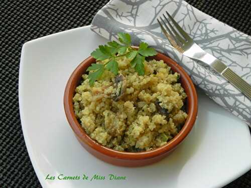 Quinoa aux champignons, sans gluten et sans lactose