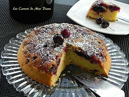 Gâteau renversé aux cerises, sans gluten et sans lactose