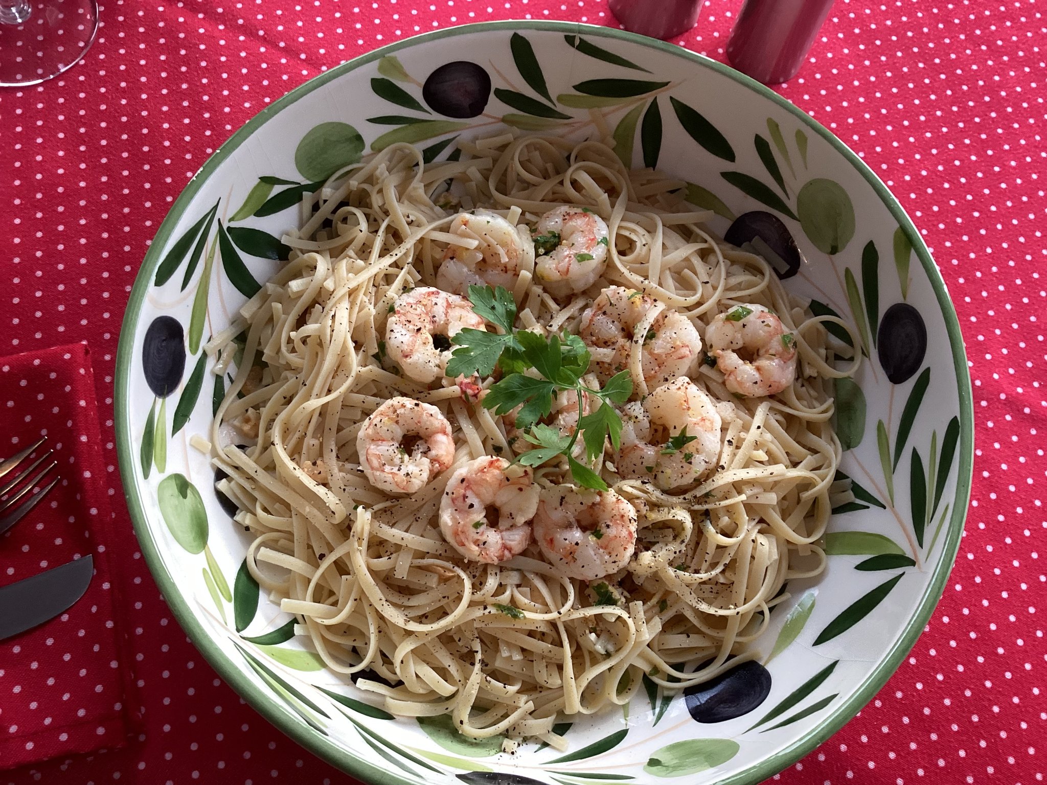 Pâtes aux crevettes citronnées, sans gluten et sans lactose