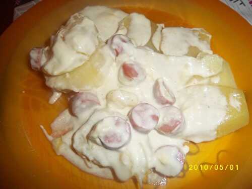 Pommes de terre à la crème de kiri & knachis