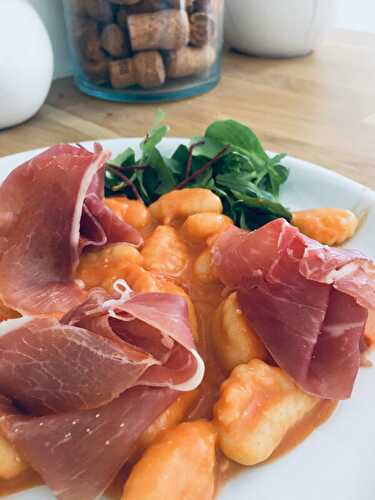 Gnocchis à la tomate, safran & son jambon Italien (Cookeo)