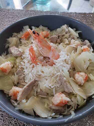 Chou à la chinoise au porc et crevettes