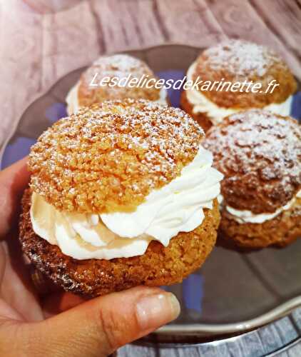 Choux craquelin  crème chantilly au mascarpone legere et chocolat