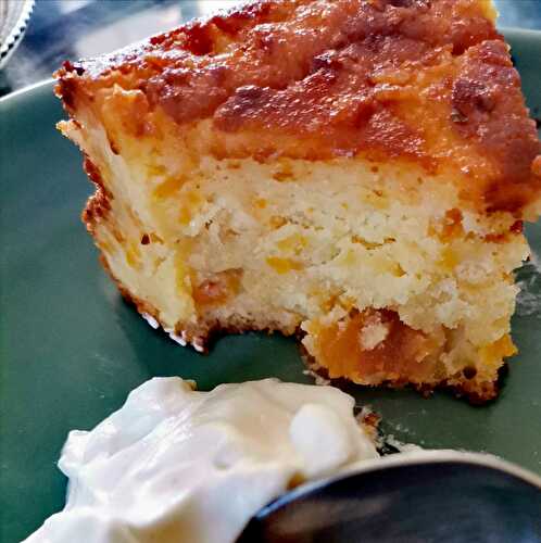 Gâteau à la ricotta, éclats d’abricots moelleux, Imbibé au sirop d’orange (companion ou pas )