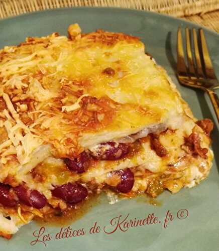 « Lasagnes mexicaines » :wraps / chili con carne