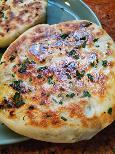 Naan, pain indien,  à la viande hachée au companion( ou pas )