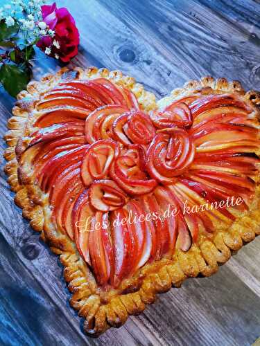 Tarte « coeur » pomme amandine. Dites votre amour avec une tarte..