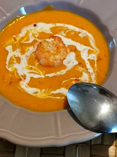 Velouté de courge butternut aux crevettes recette companion (ou pas)