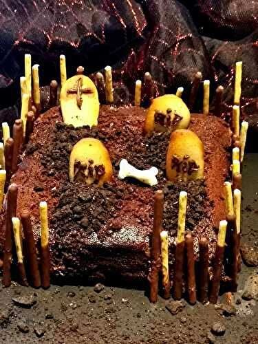 Gâteau cimetière d’Halloween au chocolat