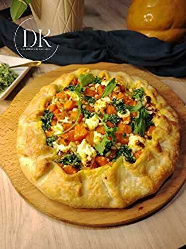 Tarte butternut à la feta et pesto de roquettes