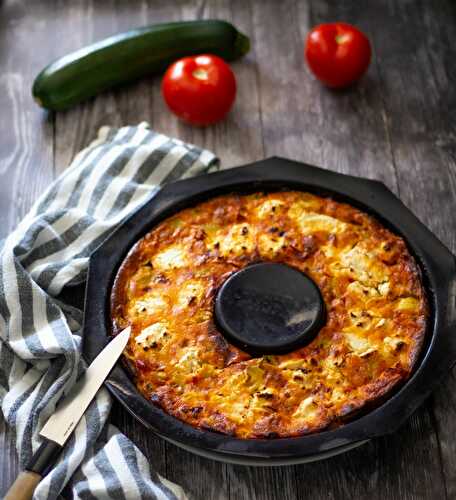 Clafoutis courgettes tomates et mozzarella