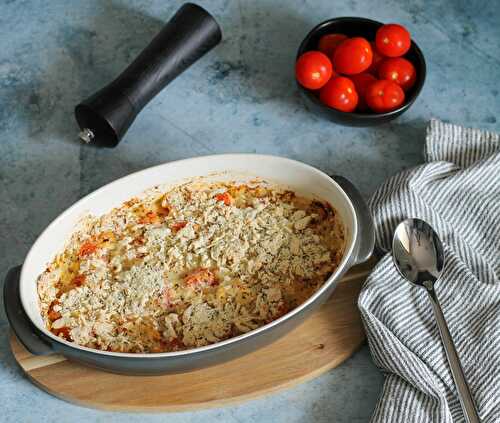 Crumble aux tomates et chèvre frais