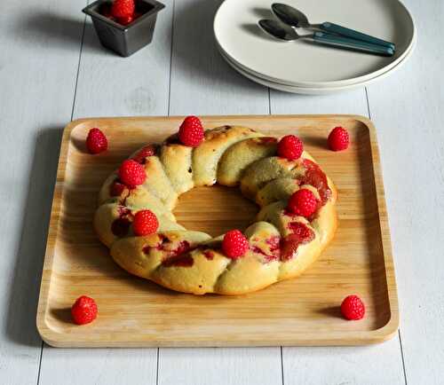 Gâteau aux framboises et pistache 