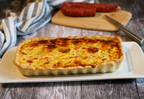 Quiche au chorizo et poivrons